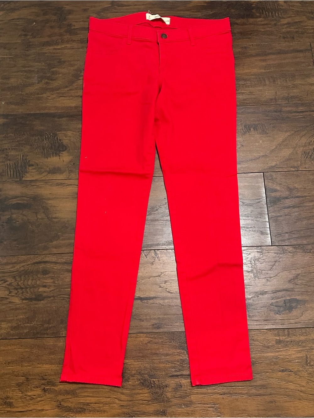 Hollister Bright Red Skinny Jeans low rise Size 9 Y2k